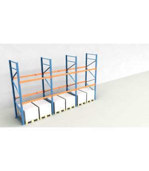 Schwerlastregal Palettenregal NEDCON 2.500x5875x1.100 mm (HxBxT), Einfachregal, 3 Lagerebenen, 3.000 kg Fachlast, Keine Böden