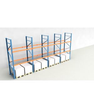 Schwerlastregal Palettenregal NEDCON 2.500x7800x1.100 mm (HxBxT), Einfachregal, 3 Lagerebenen, 3.000 kg Fachlast, Keine Böden