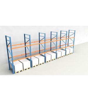Schwerlastregal Palettenregal NEDCON 2.500x9725x1.100 mm (HxBxT), Einfachregal, 3 Lagerebenen, 3.000 kg Fachlast, Keine Böden