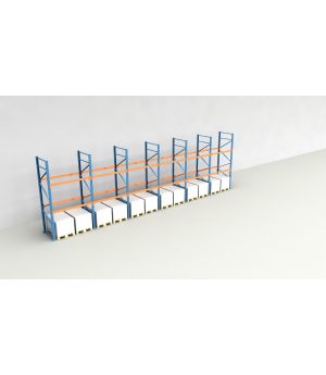 Schwerlastregal Palettenregal NEDCON 2.500x11650x1.100 mm (HxBxT), Einfachregal, 3 Lagerebenen, 3.000 kg Fachlast, Keine Böden
