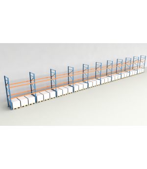 Schwerlastregal Palettenregal NEDCON 2.500x28100x1.100 mm (HxBxT), Einfachregal, 3 Lagerebenen, 3.000 kg Fachlast, Keine Böden