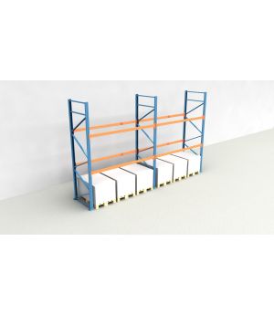 Schwerlastregal Palettenregal NEDCON 2.500x5700x1.100 mm (HxBxT), Einfachregal, 3 Lagerebenen, 3.000 kg Fachlast, Keine Böden