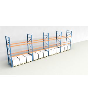 Schwerlastregal Palettenregal NEDCON 2.500x11300x1.100 mm (HxBxT), Einfachregal, 3 Lagerebenen, 3.000 kg Fachlast, Keine Böden
