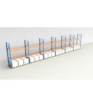 Schwerlastregal Palettenregal NEDCON 2.500x16900x1.100 mm (HxBxT), Einfachregal, 3 Lagerebenen, 3.000 kg Fachlast, Keine Böden
