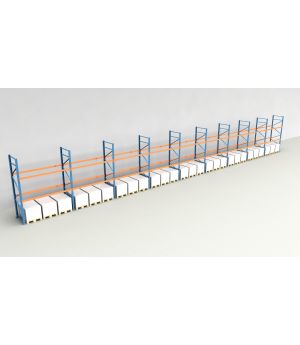Schwerlastregal Palettenregal NEDCON 2.500x25300x1.100 mm (HxBxT), Einfachregal, 3 Lagerebenen, 3.000 kg Fachlast, Keine Böden