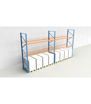 Schwerlastregal Palettenregal NEDCON 2.500x7500x1.100 mm (HxBxT), Einfachregal, 3 Lagerebenen, 3.000 kg Fachlast, Keine Böden