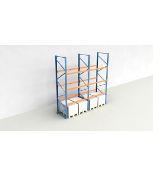 Schwerlastregal Palettenregal NEDCON 2.500x3950x1.100 mm (HxBxT), Einfachregal, 4 Lagerebenen, 3.000 kg Fachlast, Keine Böden