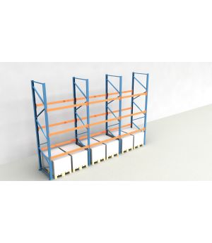 Schwerlastregal Palettenregal NEDCON 2.500x5875x1.100 mm (HxBxT), Einfachregal, 4 Lagerebenen, 3.000 kg Fachlast, Keine Böden