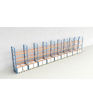 Schwerlastregal Palettenregal NEDCON 2.500x17425x1.100 mm (HxBxT), Einfachregal, 4 Lagerebenen, 3.000 kg Fachlast, Keine Böden