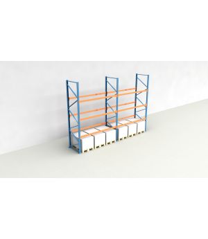 Schwerlastregal Palettenregal NEDCON 2.500x5700x1.100 mm (HxBxT), Einfachregal, 4 Lagerebenen, 3.000 kg Fachlast, Keine Böden