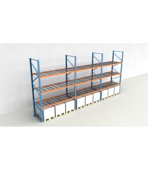 Schwerlastregal Palettenregal NEDCON 2.500x8500x1.100 mm (HxBxT), Einfachregal, 4 Lagerebenen, 3.000 kg Fachlast, mit Gitterböden