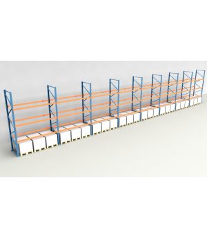 Schwerlastregal Palettenregal NEDCON 2.500x22500x1.100 mm (HxBxT), Einfachregal, 4 Lagerebenen, 3.000 kg Fachlast, Keine Böden