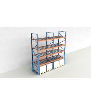 Schwerlastregal Palettenregal NEDCON 2.500x3950x1.100 mm (HxBxT), Einfachregal, 5 Lagerebenen, 3.000 kg Fachlast, mit Gitterböden