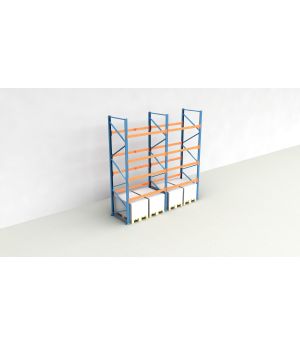 Schwerlastregal Palettenregal NEDCON 2.500x3950x1.100 mm (HxBxT), Einfachregal, 5 Lagerebenen, 3.000 kg Fachlast, Keine Böden