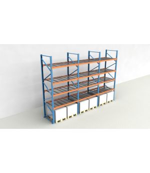 Schwerlastregal Palettenregal NEDCON 2.500x5875x1.100 mm (HxBxT), Einfachregal, 5 Lagerebenen, 3.000 kg Fachlast, mit Gitterböden