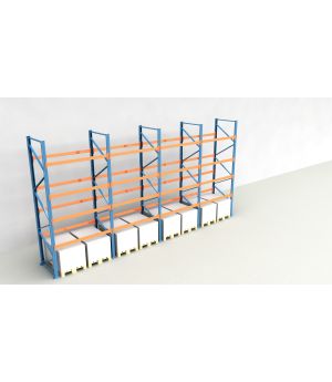 Schwerlastregal Palettenregal NEDCON 2.500x7800x1.100 mm (HxBxT), Einfachregal, 5 Lagerebenen, 3.000 kg Fachlast, Keine Böden