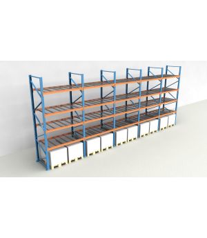 Schwerlastregal Palettenregal NEDCON 2.500x9725x1.100 mm (HxBxT), Einfachregal, 5 Lagerebenen, 3.000 kg Fachlast, mit Gitterböden