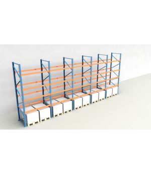 Schwerlastregal Palettenregal NEDCON 2.500x9725x1.100 mm (HxBxT), Einfachregal, 5 Lagerebenen, 3.000 kg Fachlast, Keine Böden