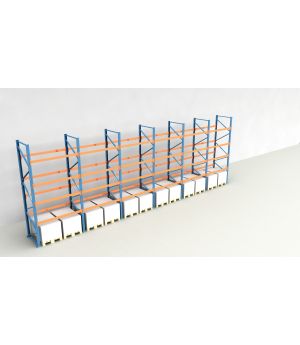 Schwerlastregal Palettenregal NEDCON 2.500x11650x1.100 mm (HxBxT), Einfachregal, 5 Lagerebenen, 3.000 kg Fachlast, Keine Böden