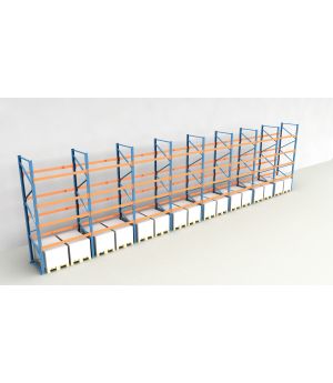 Schwerlastregal Palettenregal NEDCON 2.500x15500x1.100 mm (HxBxT), Einfachregal, 5 Lagerebenen, 3.000 kg Fachlast, Keine Böden