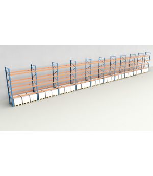 Schwerlastregal Palettenregal NEDCON 2.500x28100x1.100 mm (HxBxT), Einfachregal, 5 Lagerebenen, 3.000 kg Fachlast, Keine Böden