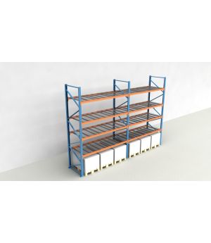 Schwerlastregal Palettenregal NEDCON 2.500x5700x1.100 mm (HxBxT), Einfachregal, 5 Lagerebenen, 3.000 kg Fachlast, mit Gitterböden