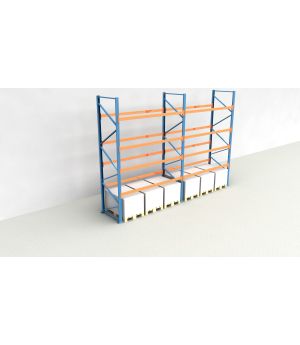 Schwerlastregal Palettenregal NEDCON 2.500x5700x1.100 mm (HxBxT), Einfachregal, 5 Lagerebenen, 3.000 kg Fachlast, Keine Böden