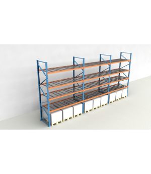 Schwerlastregal Palettenregal NEDCON 2.500x8500x1.100 mm (HxBxT), Einfachregal, 5 Lagerebenen, 3.000 kg Fachlast, mit Gitterböden