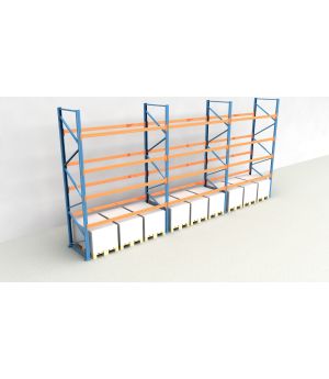 Schwerlastregal Palettenregal NEDCON 2.500x8500x1.100 mm (HxBxT), Einfachregal, 5 Lagerebenen, 3.000 kg Fachlast, Keine Böden