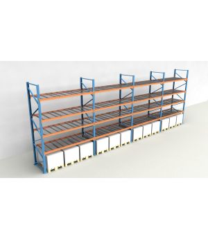 Schwerlastregal Palettenregal NEDCON 2.500x11300x1.100 mm (HxBxT), Einfachregal, 5 Lagerebenen, 3.000 kg Fachlast, mit Gitterböden