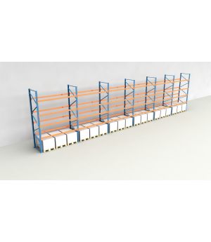 Schwerlastregal Palettenregal NEDCON 2.500x16900x1.100 mm (HxBxT), Einfachregal, 5 Lagerebenen, 3.000 kg Fachlast, Keine Böden