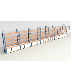 Schwerlastregal Palettenregal NEDCON 2.500x22500x1.100 mm (HxBxT), Einfachregal, 5 Lagerebenen, 3.000 kg Fachlast, Keine Böden