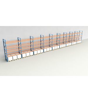 Schwerlastregal Palettenregal NEDCON 2.500x25300x1.100 mm (HxBxT), Einfachregal, 5 Lagerebenen, 3.000 kg Fachlast, Keine Böden