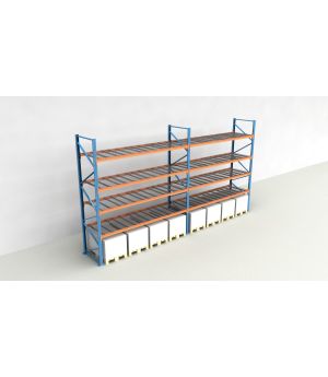 Schwerlastregal Palettenregal NEDCON 2.500x7500x1.100 mm (HxBxT), Einfachregal, 5 Lagerebenen, 3.000 kg Fachlast, mit Gitterböden