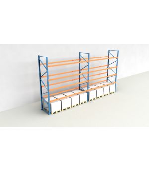 Schwerlastregal Palettenregal NEDCON 2.500x7500x1.100 mm (HxBxT), Einfachregal, 5 Lagerebenen, 3.000 kg Fachlast, Keine Böden