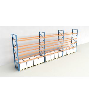 Schwerlastregal Palettenregal NEDCON 2.500x11200x1.100 mm (HxBxT), Einfachregal, 5 Lagerebenen, 3.000 kg Fachlast, Keine Böden