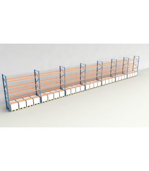 Schwerlastregal Palettenregal NEDCON 2.500x26000x1.100 mm (HxBxT), Einfachregal, 5 Lagerebenen, 3.000 kg Fachlast, Keine Böden