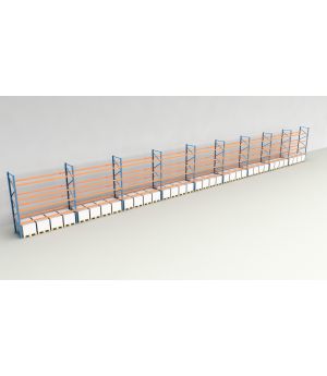 Schwerlastregal Palettenregal NEDCON 2.500x33400x1.100 mm (HxBxT), Einfachregal, 5 Lagerebenen, 3.000 kg Fachlast, Keine Böden
