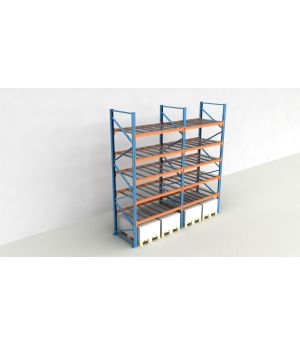 Schwerlastregal Palettenregal NEDCON 2.500x3950x1.100 mm (HxBxT), Einfachregal, 6 Lagerebenen, 3.000 kg Fachlast, mit Gitterböden
