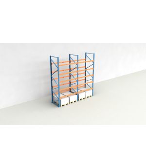 Schwerlastregal Palettenregal NEDCON 2.500x3950x1.100 mm (HxBxT), Einfachregal, 6 Lagerebenen, 3.000 kg Fachlast, Keine Böden