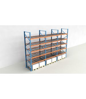 Schwerlastregal Palettenregal NEDCON 2.500x5875x1.100 mm (HxBxT), Einfachregal, 6 Lagerebenen, 3.000 kg Fachlast, mit Gitterböden