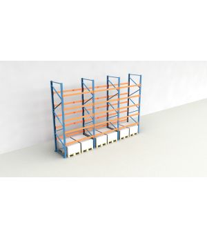 Schwerlastregal Palettenregal NEDCON 2.500x5875x1.100 mm (HxBxT), Einfachregal, 6 Lagerebenen, 3.000 kg Fachlast, Keine Böden