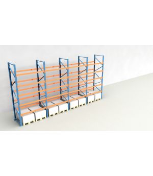 Schwerlastregal Palettenregal NEDCON 2.500x7800x1.100 mm (HxBxT), Einfachregal, 6 Lagerebenen, 3.000 kg Fachlast, Keine Böden