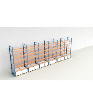 Schwerlastregal Palettenregal NEDCON 2.500x11650x1.100 mm (HxBxT), Einfachregal, 6 Lagerebenen, 3.000 kg Fachlast, Keine Böden