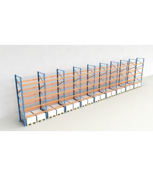 Schwerlastregal Palettenregal NEDCON 2.500x17425x1.100 mm (HxBxT), Einfachregal, 6 Lagerebenen, 3.000 kg Fachlast, Keine Böden
