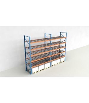 Schwerlastregal Palettenregal NEDCON 2.500x5700x1.100 mm (HxBxT), Einfachregal, 6 Lagerebenen, 3.000 kg Fachlast, mit Gitterböden