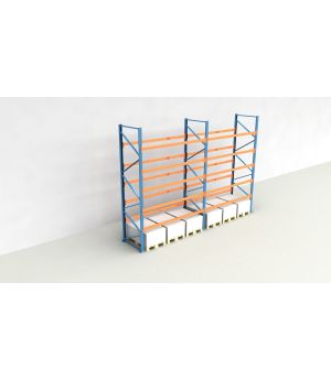 Schwerlastregal Palettenregal NEDCON 2.500x5700x1.100 mm (HxBxT), Einfachregal, 6 Lagerebenen, 3.000 kg Fachlast, Keine Böden
