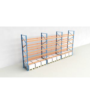 Schwerlastregal Palettenregal NEDCON 2.500x8500x1.100 mm (HxBxT), Einfachregal, 6 Lagerebenen, 3.000 kg Fachlast, Keine Böden