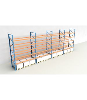 Schwerlastregal Palettenregal NEDCON 2.500x11300x1.100 mm (HxBxT), Einfachregal, 6 Lagerebenen, 3.000 kg Fachlast, Keine Böden