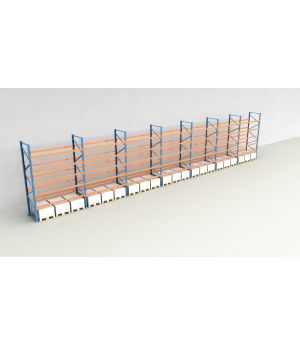 Schwerlastregal Palettenregal NEDCON 2.500x19700x1.100 mm (HxBxT), Einfachregal, 6 Lagerebenen, 3.000 kg Fachlast, Keine Böden